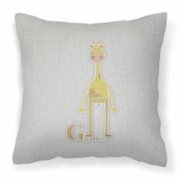 Carolines Treasures BB5732PW1414 Alphabet G for Giraffe Fabric Decorative Pillo