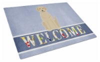 Carolines Treasures BB5636LCB Yellow Labrador Welcome Glass Cutting Board Large