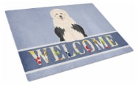 Carolines Treasures  BB5677LCB Old English Sheepdog Welcome Glass Cutting Board