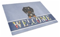 Wire Haired Dachshund Dapple Welcome Glass Cutting Board Large