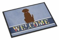 Carolines Treasures BB5637MAT Chocolate Labrador Welcome Doormat 18x27