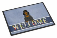 Carolines Treasures BB5674MAT Cocker Spaniel Black Tan Welcome Doormat 18x27