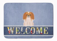 Pekingese Red White Welcome Machine Washable Memory Foam Mat