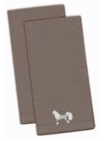 Carolines Treasures BB3443GYTWE Chinese Crested Gray Embroidered Towel Set of 2