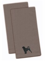 Carolines Treasures BB3468GYTWE Portuguese Water Dog Gray Embroidered Towel Set