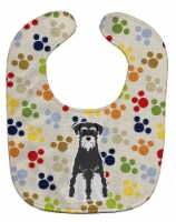 Carolines Treasures BB5862BIB Pawprints Standard Schnauzer Salt & Pepper Baby Bib