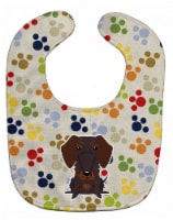 Carolines Treasures BB5958BIB Pawprints Wire Haired Dachshund Chocolate Baby Bib