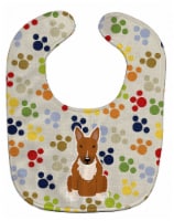Carolines Treasures BB5963BIB Pawprints Bull Terrier Red Baby Bib