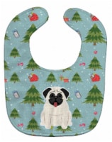 Carolines Treasures BB4664BIB Christmas Pug Cream Baby Bib