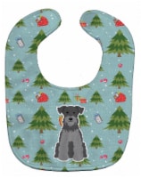 Carolines Treasures BB4712BIB Christmas Miniature Schanuzer Black Silver Baby Bib