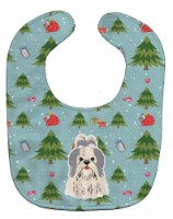 Carolines Treasures BB4745BIB Christmas Shih Tzu Silver & White Baby Bib