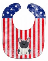 Carolines Treasures BB3007BIB Patriotic USA French Bulldog Black & White Baby Bib