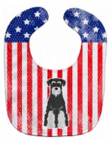Carolines Treasures BB3028BIB Patriotic USA Standard Schnauzer Salt & Pepper Baby Bib