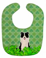 Carolines Treasures BB6259BIB Border Collie Black & White Shamrocks Baby Bib