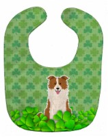 Carolines Treasures BB6260BIB Border Collie Red White Shamrocks Baby Bib