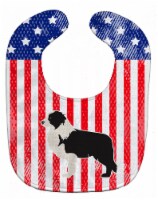 Carolines Treasures BB3323BIB USA Patriotic Black Border Collie Baby Bib