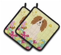 Carolines Treasures BB6058PTHD Easter Eggs Cavalier Spaniel Pair of Pot Holders
