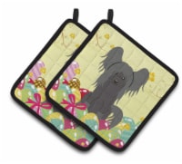 Carolines Treasures BB6112PTHD Easter Eggs Chinese Crested Black Pair of Pot Ho