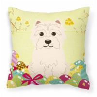 Carolines Treasures BB6042PW1414 Easter Eggs Westie Fabric Decorative Pillow