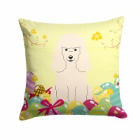 Carolines Treasures BB6070PW1414 Easter Eggs Poodle White Fabric Decorative Pil