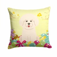 Carolines Treasures BB6075PW1414 Easter Eggs Bichon Frise Fabric Decorative Pil