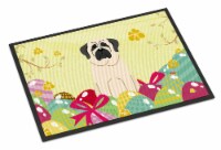 Carolines Treasures BB6017JMAT Easter Eggs Mastiff White Doormat 24x36