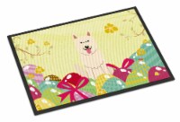 Carolines Treasures BB6045JMAT Easter Eggs White German Shepherd Doormat 24x36