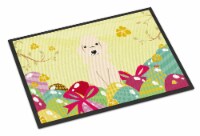 Carolines Treasures BB6091JMAT Easter Eggs Bedlington Terrier Sandy Doormat 24x
