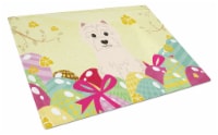 Carolines Treasures BB6042LCB Easter Eggs Westie Glass Cutting Board Large