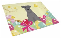 Easter Eggs Miniature Schnauzer Black Glass Cutting Board Large