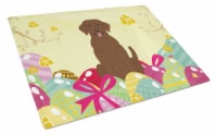 Carolines Treasures  BB6056LCB Easter Eggs Chocolate Labrador Glass Cutting Boar
