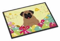 Carolines Treasures  BB6005MAT Easter Eggs Pug Brown Indoor or Outdoor Mat 18x27