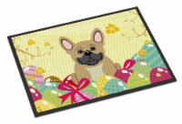 Carolines Treasures BB6010MAT Easter Eggs French Bulldog Cream Doormat 18x27