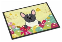 Carolines Treasures BB6012MAT Easter Eggs French Bulldog Black White Doormat 18
