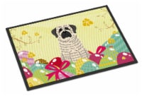 Carolines Treasures BB6016MAT Easter Eggs Mastiff Brindle White Doormat 18x27