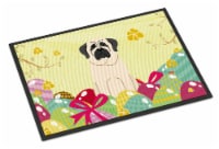 Carolines Treasures BB6017MAT Easter Eggs Mastiff White Doormat 18x27
