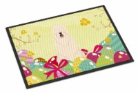Easter Eggs South Russian Sheepdog Indoor or Outdoor Mat 18x27