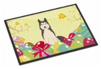 Carolines Treasures BB6025MAT Easter Eggs West Siberian Laika Spitz Doormat 18x