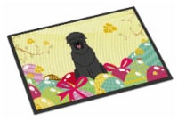 Carolines Treasures BB6026MAT Easter Eggs Black Russian Terrier Doormat 18x27