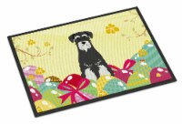 Easter Eggs Standard Schnauzer Salt and Pepper Doormat 18x27