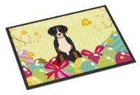 Easter Eggs Greater Swiss Mountain Dog Indoor or Outdoor Mat 18x27