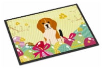 Carolines Treasures BB6040MAT Easter Eggs Beagle Tricolor Doormat 18x27