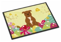 Carolines Treasures BB6047MAT Easter Eggs Staffordshire Bull Terrier Brown Door