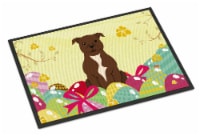 Easter Eggs Staffordshire Bull Terrier Chocolate Doormat 18x27