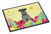 Easter Eggs Miniature Schnauzer Black Silver Indoor or Outdoor Mat 18x27