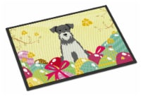 Easter Eggs Miniature Schnauzer Salt and Pepper Doormat 18x27