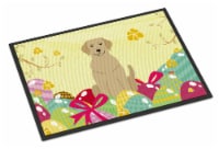 Carolines Treasures BB6055MAT Easter Eggs Yellow Labrador Doormat 18x27