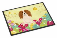 Carolines Treasures BB6058MAT Easter Eggs Cavalier Spaniel Doormat 18x27