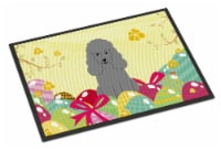 Carolines Treasures BB6068MAT Easter Eggs Poodle Silver Doormat 18x27