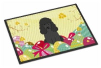 Carolines Treasures  BB6071MAT Easter Eggs Poodle Black Indoor or Outdoor Mat 18